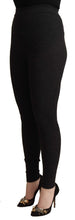 Black Virgin Wool Stretch Waist Tights Pants Dolce & Gabbana