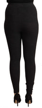 Black Virgin Wool Stretch Waist Tights Pants Dolce & Gabbana