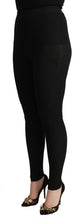 Black Cashmere Stretch Waist Tights Pants Dolce & Gabbana