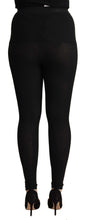 Black Cashmere Stretch Waist Tights Pants Dolce & Gabbana
