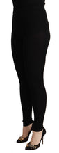 Black Cashmere Stretch Waist Tights Pants Dolce & Gabbana