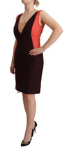 Multicolor Polyester Sleeveless Sheath Knee Length Dress CO|TE