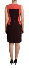 Multicolor Polyester Sleeveless Sheath Knee Length Dress CO|TE