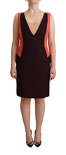Multicolor Polyester Sleeveless Sheath Knee Length Dress CO|TE