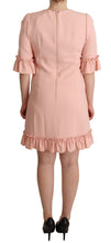 Pink Ruffled Sleeves Viscose Sheath Dress Dolce & Gabbana