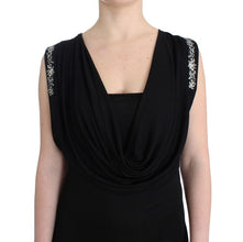 Black Embellished Jersey Mini Sheath Short Dress Roccobarocco