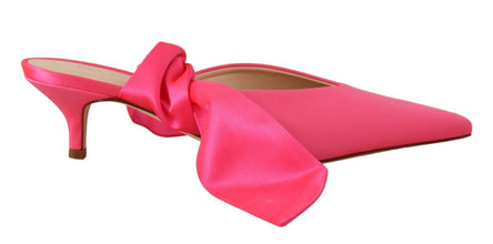 Pink Leather Lace Up Kitten Heels Pumps Shoes GIA COUTURE