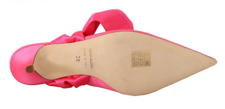 Pink Leather Lace Up Kitten Heels Pumps Shoes GIA COUTURE