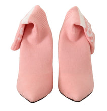 Pink Suede Logo Socks Block Heel Ankle Boots Shoes GCDS
