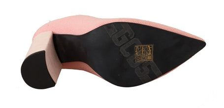 Pink Suede Logo Socks Block Heel Ankle Boots Shoes GCDS