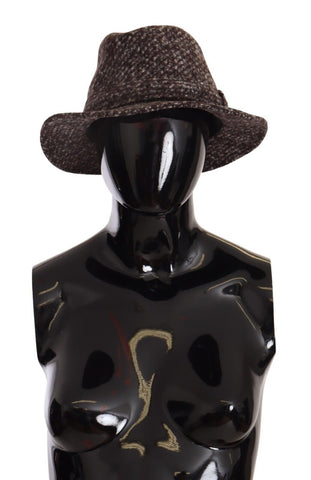Gray Melange Blended Textured Tweed Hat Dolce & Gabbana