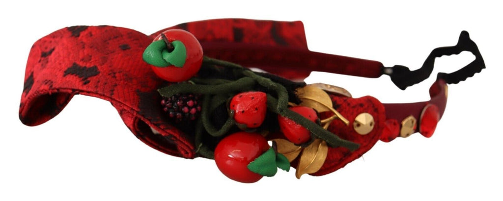 Red Tiara Berry Fruit Crystal Bow Hair Diadem Headband Dolce & Gabbana