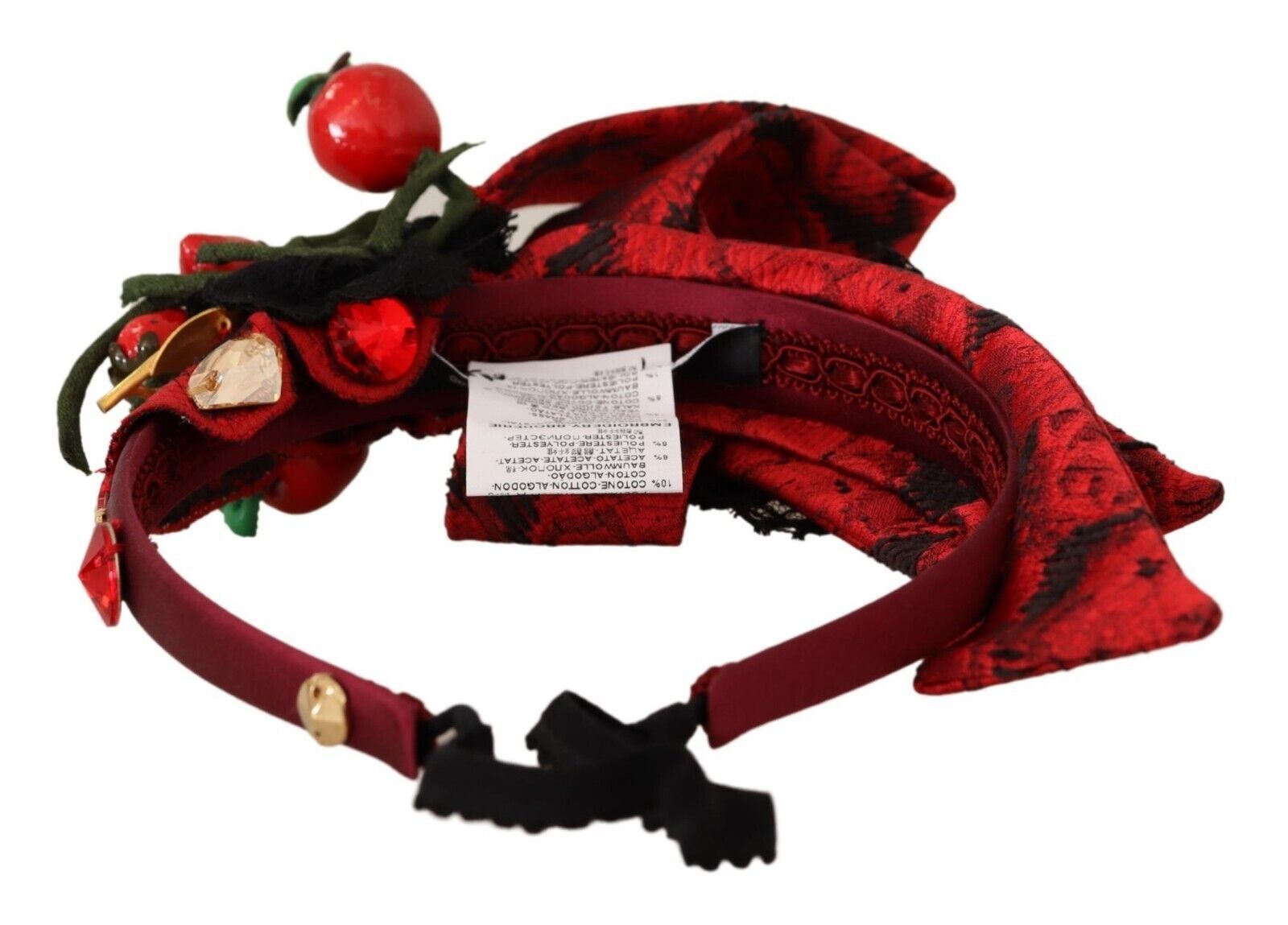 Red Tiara Berry Fruit Crystal Bow Hair Diadem Headband Dolce & Gabbana