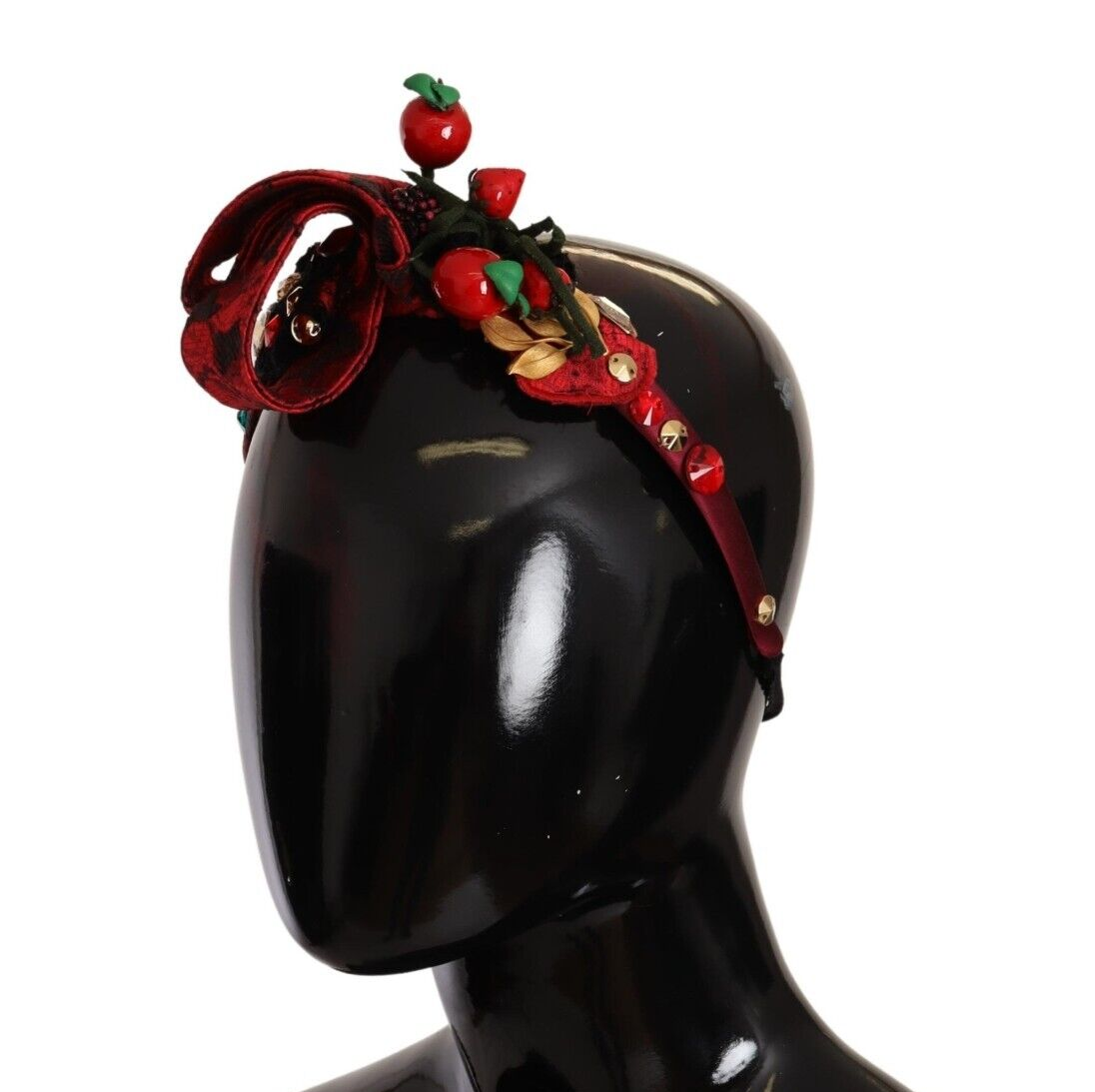 Red Tiara Berry Fruit Crystal Bow Hair Diadem Headband Dolce & Gabbana