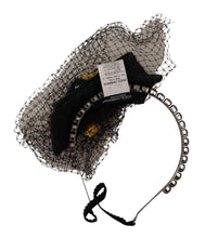 Silver Tiara Crystals Fruits Black Mesh Diadem Headband Dolce & Gabbana