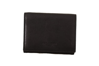 Black Leather Trifold Purse Belt Multi Kit Wallet Dolce & Gabbana