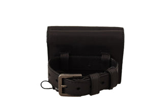 Black Leather Trifold Purse Belt Multi Kit Wallet Dolce & Gabbana