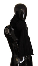 Black Virgin Wool Knitted Unisex Warmer Shawl Scarf Dolce & Gabbana