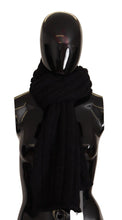 Black Virgin Wool Knitted Unisex Warmer Shawl Scarf Dolce & Gabbana