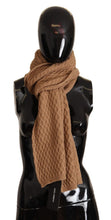 Dark Brown Wrap Shawl Knitted Camel Scarf Dolce & Gabbana
