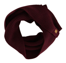Dark Red Cashmere Logo Wrap Shawl Knitted Scarf Dolce & Gabbana