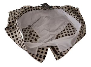 Black White Polka Dots Cotton Linen Shorts Dolce & Gabbana
