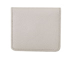 Dolce & Gabbana White Dauphine Leather Holder Pocket Wallet Condom Case