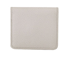 White Dauphine Leather Holder Pocket Wallet Condom Case Dolce & Gabbana