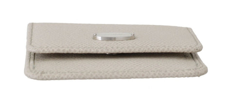 White Dauphine Leather Holder Pocket Wallet Condom Case Dolce & Gabbana