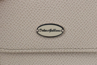 White Dauphine Leather Holder Pocket Wallet Condom Case Dolce & Gabbana