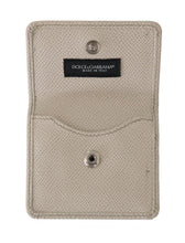 White Dauphine Leather Holder Pocket Wallet Condom Case Dolce & Gabbana