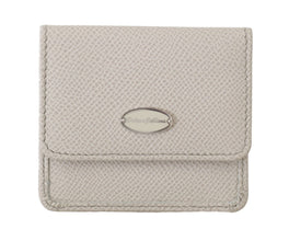 White Dauphine Leather Holder Pocket Wallet Condom Case Dolce & Gabbana
