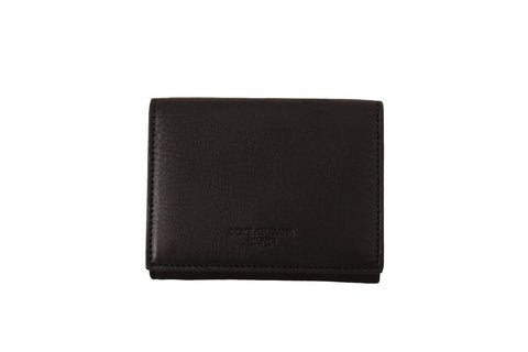 Black Leather Trifold Purse Belt Strap Multi Kit Wallet Dolce & Gabbana