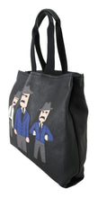 Black Leather Travel Shopping Gym #DGFAMILY Tote Bag Dolce & Gabbana