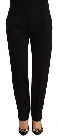 Black Mid Waist Skinny Trouser Wool Pants Dolce & Gabbana
