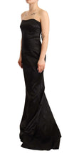 Black Silk Stretch Sheath Mermaid Gown Dress Dolce & Gabbana