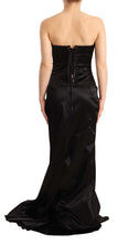 Black Silk Stretch Sheath Mermaid Gown Dress Dolce & Gabbana