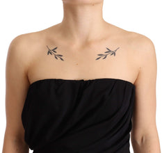 Black Silk Stretch Strapless Sheath Midi Dress Dolce & Gabbana