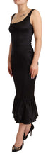 Black Silk Stretch Sheath Mermaid Midi Dress Dolce & Gabbana