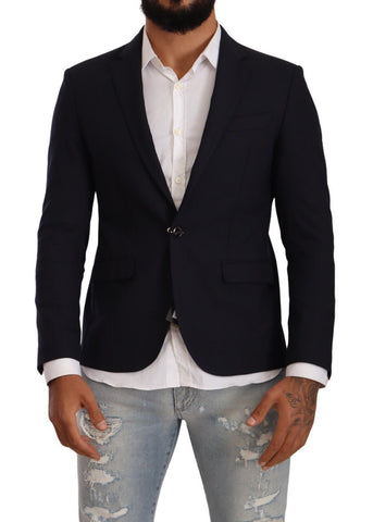 Black Single Breasted One Button Suit Jacket Domenico Tagliente