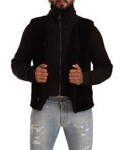 Black Leather Mens Turtle Neck Coat Jacket Dolce & Gabbana