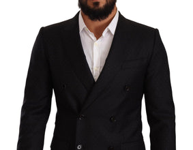 Black Dotted Double Breasted MARTINI Jacket Dolce & Gabbana