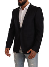 Black Wool Single Breasted Suit GOLD Jacket Dolce & Gabbana