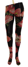 Black Floral Print Nylon Tights Stockings Dolce & Gabbana