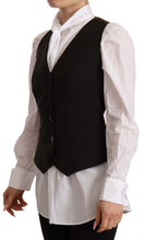 Black Button Down Sleeveless Vest Polyester Top Dolce & Gabbana