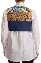 Multicolor Embellished Waist Coat Cotton Top Dolce & Gabbana