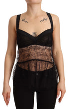 Black Silk Lace Babydoll Nylon Lingerie Top Dolce & Gabbana