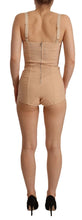 Beige Nylon Floral Lace Bodysuit Underwear Dolce & Gabbana