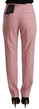 Pink Wool Stretch High Waist Trouser Pants Dolce & Gabbana
