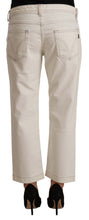 Off White Cotton Flared Cropped Denim Jeans Dolce & Gabbana